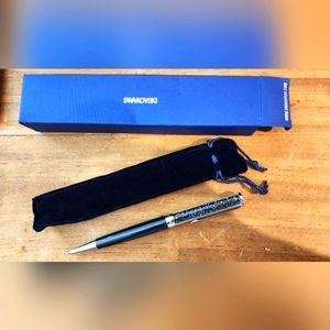Auth. Swarovski Black Pen with Shimmering black Crystals- Brand new.
